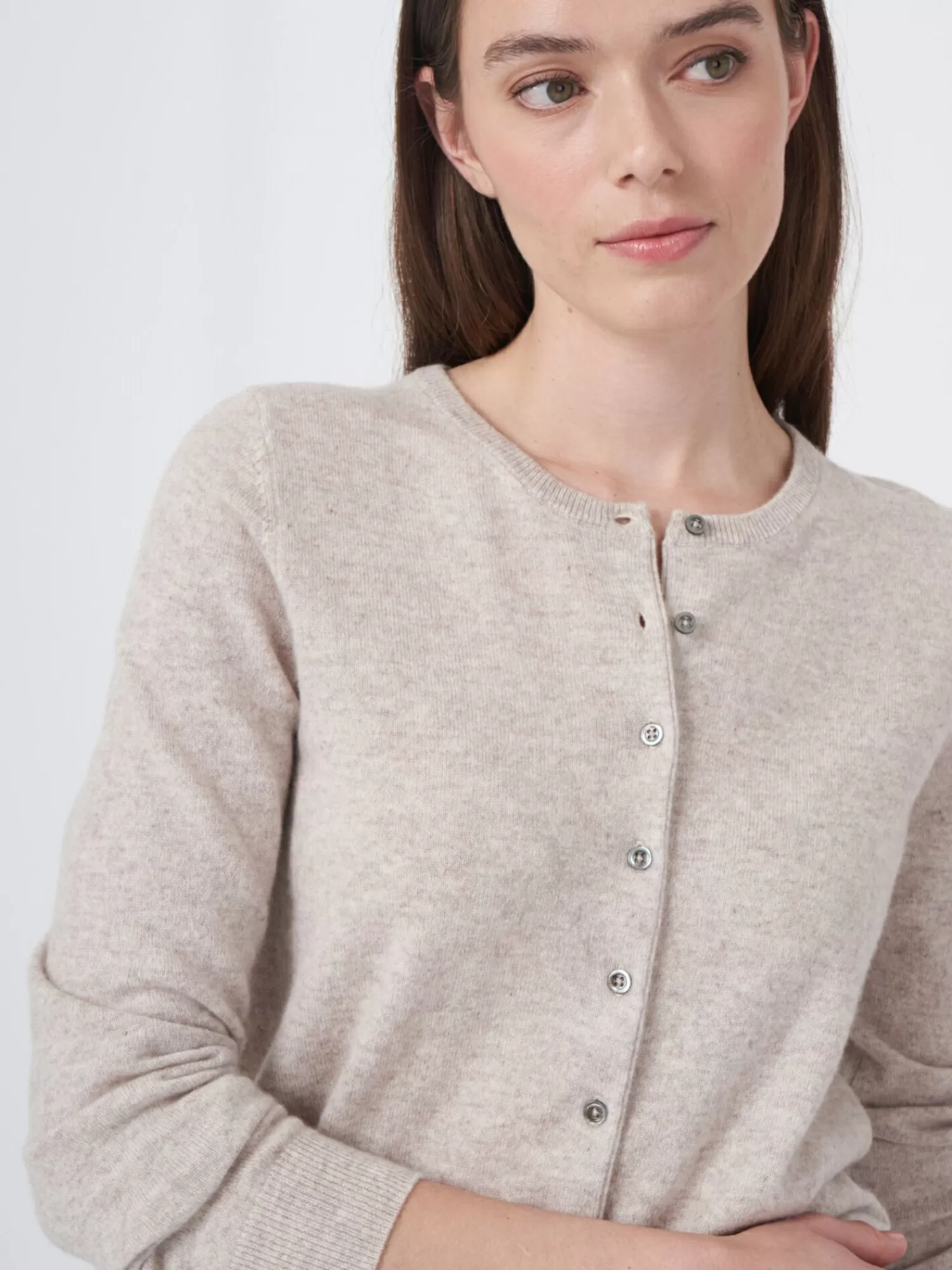 REPEAT cashmere Vesten | Organic Cashmere*Basic organisch cashmere vest met ronde hals Beige