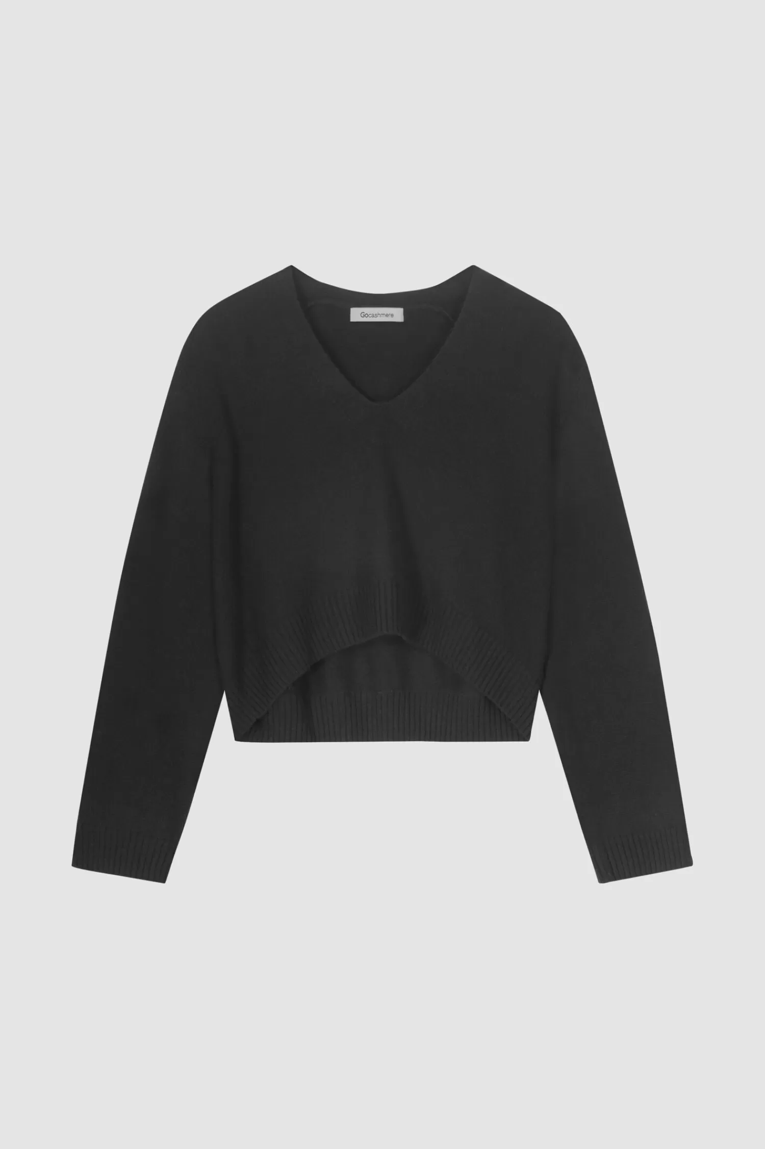 REPEAT cashmere Truien*Cashmere trui met diepe V-hals Black