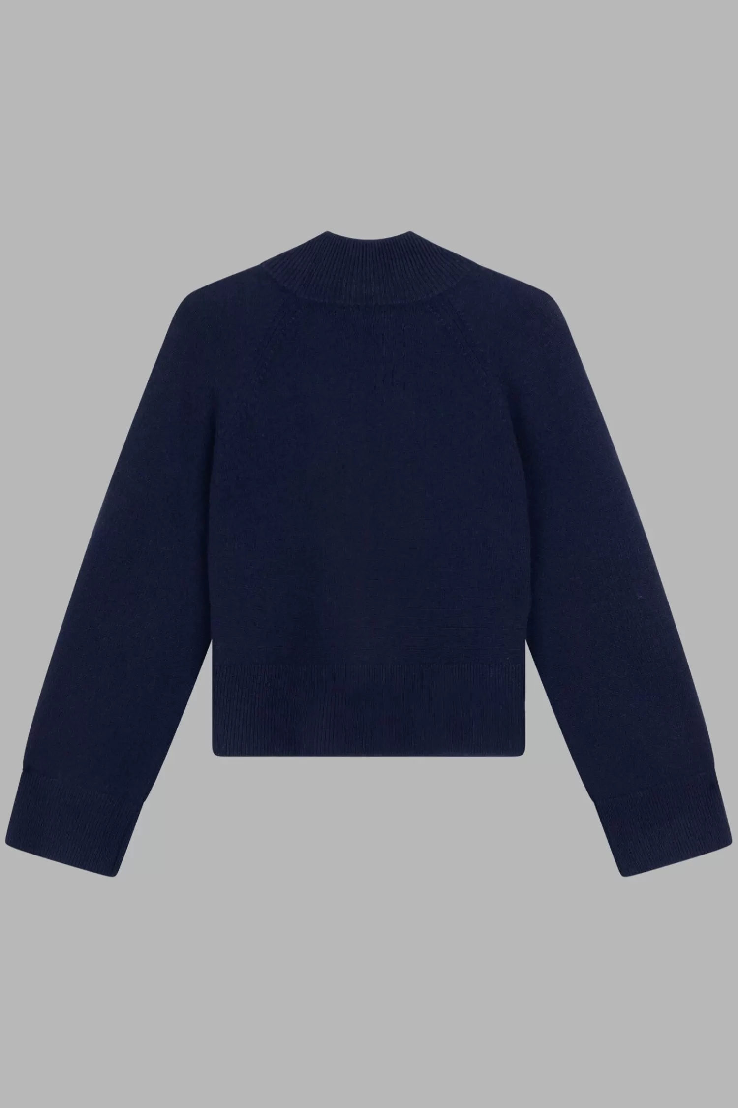 REPEAT cashmere Truien*Cashmere trui met hoge kraag en wijde mouwen Navy