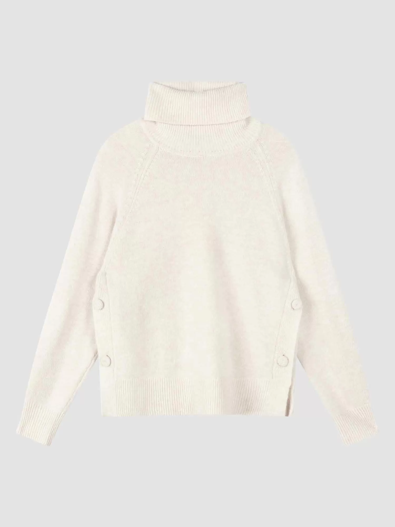 REPEAT cashmere Truien*Coltrui met knopen opzij moondust