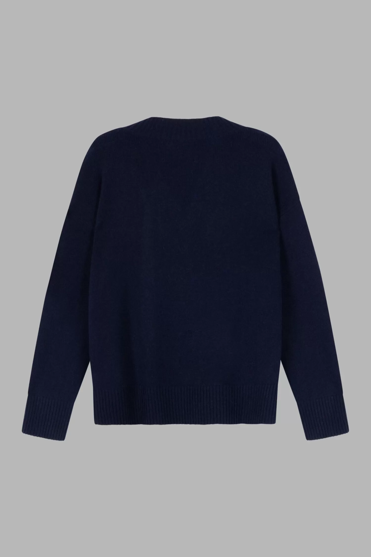 REPEAT cashmere Truien*Diepe V-hals trui van biologisch cashmere Navy