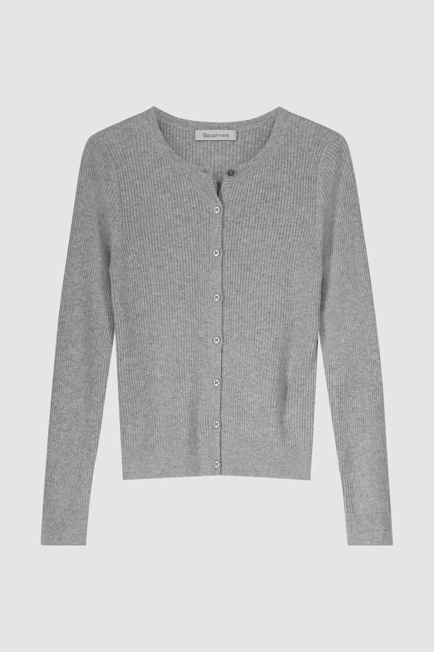 REPEAT cashmere Vesten*Fijn gebreid cashmere vest met ronde hals Grey