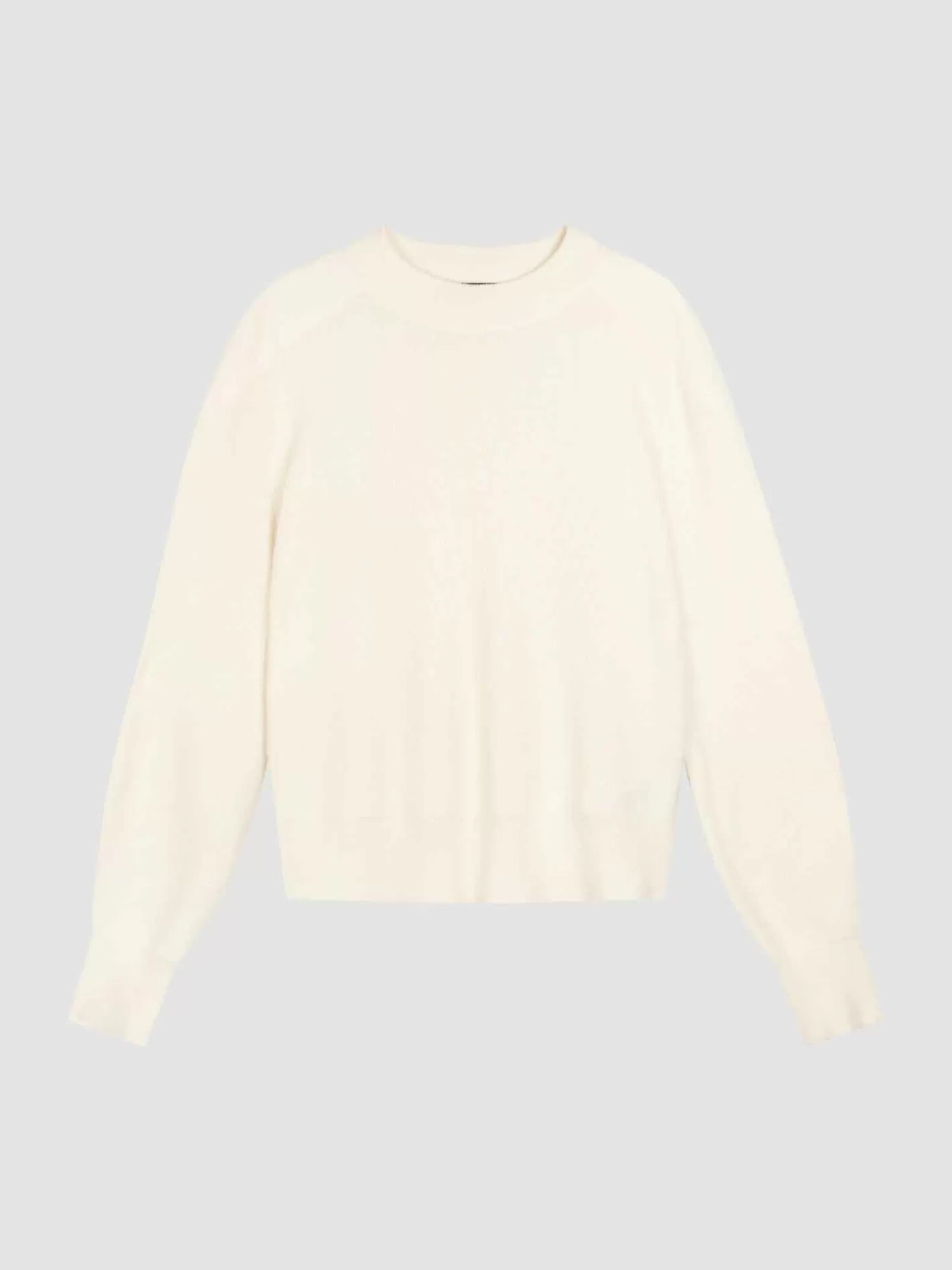 REPEAT cashmere Organic Cashmere | Truien*Fijn ribgebreide cashmere sweater Cream