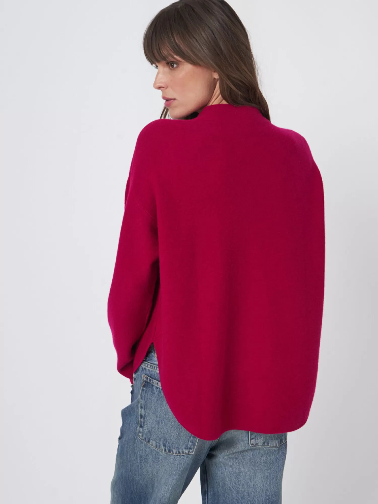 REPEAT cashmere Truien*Fijngebreide trui met ronde zoom Ruby