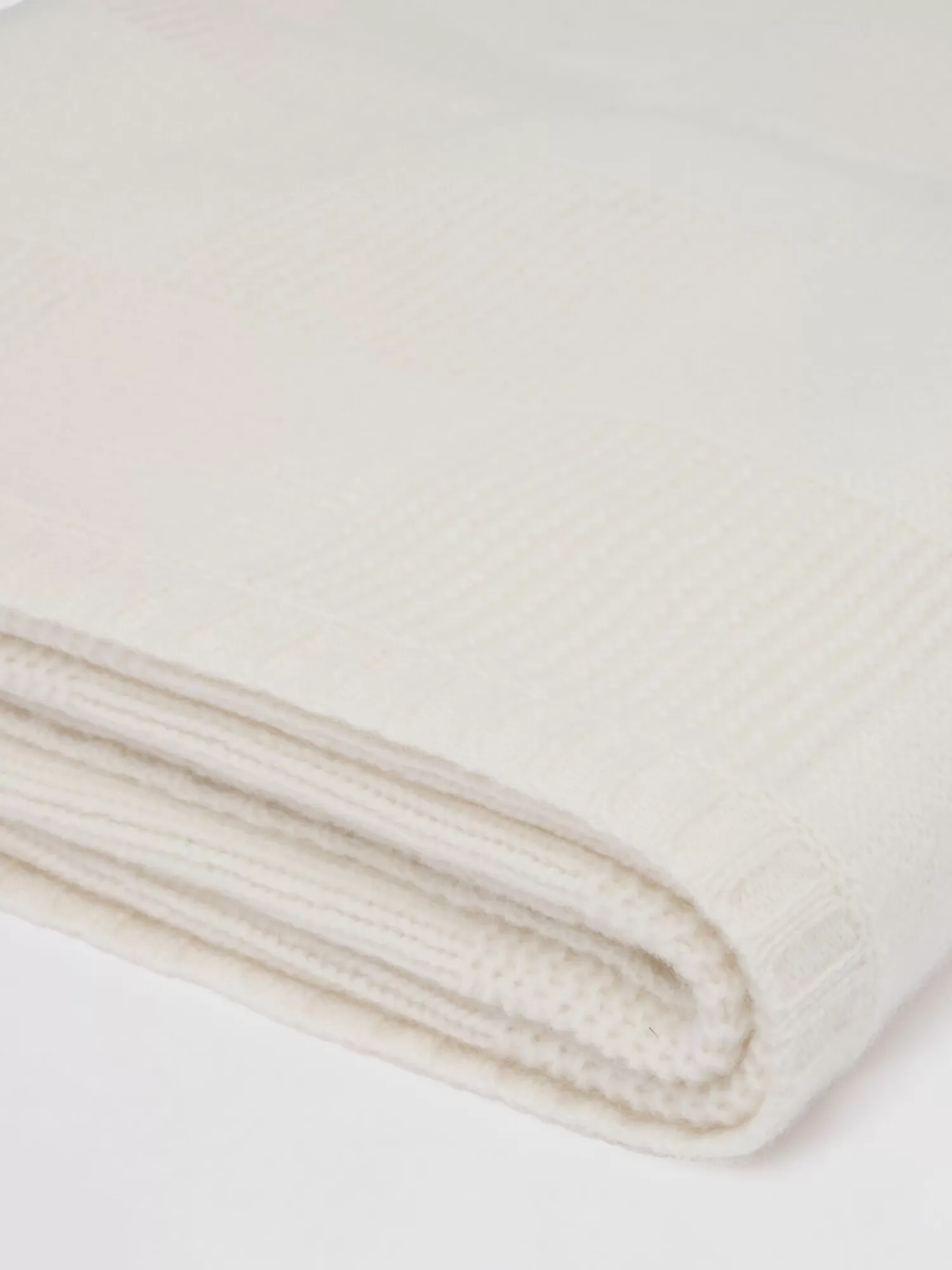 REPEAT cashmere Organic Cashmere | Accessoires*Gebreide cashmere plaid met ruitpatroon Cream