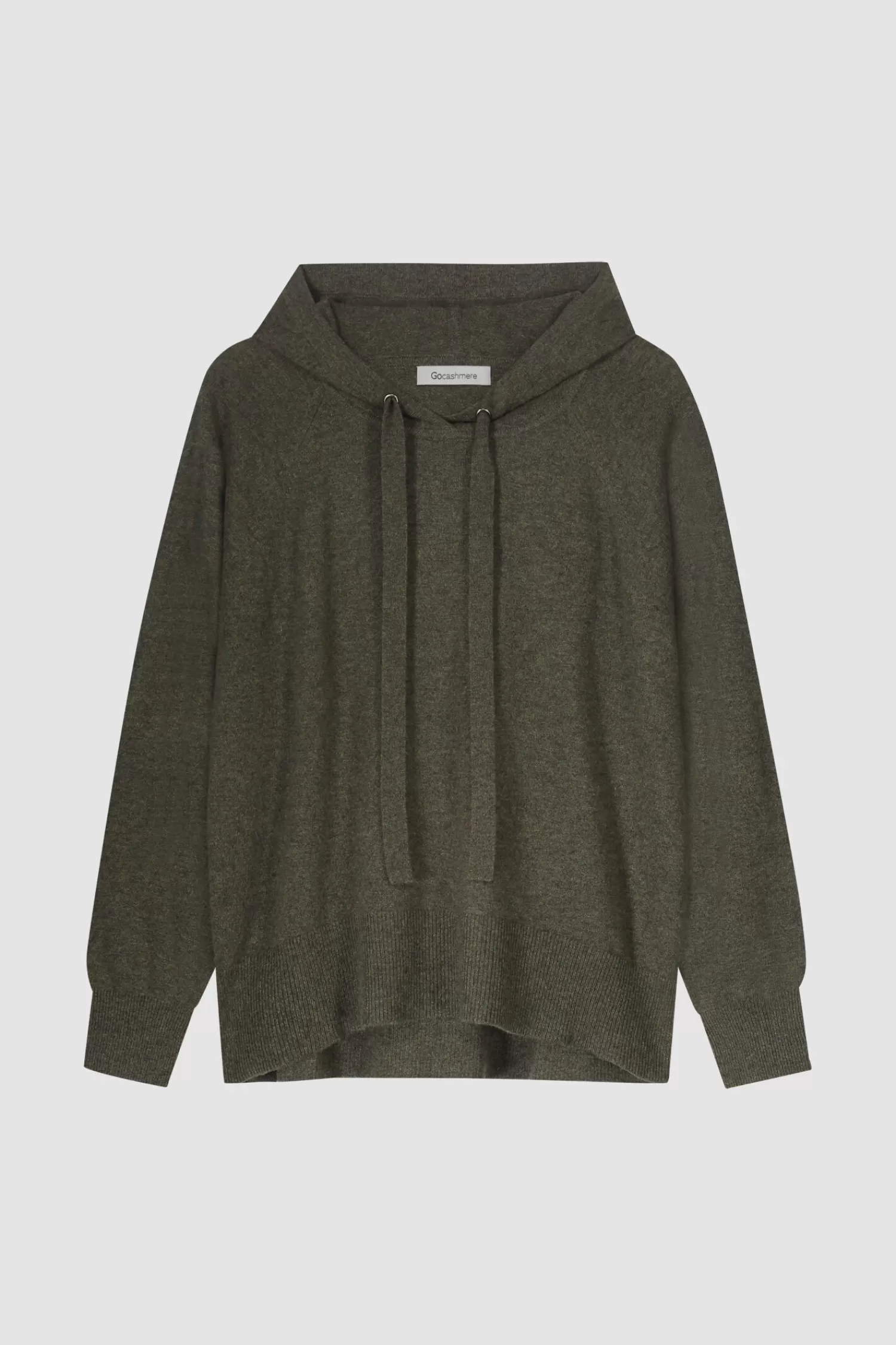 REPEAT cashmere Truien*Gebreide hoodie van biologisch cashmere Khaki