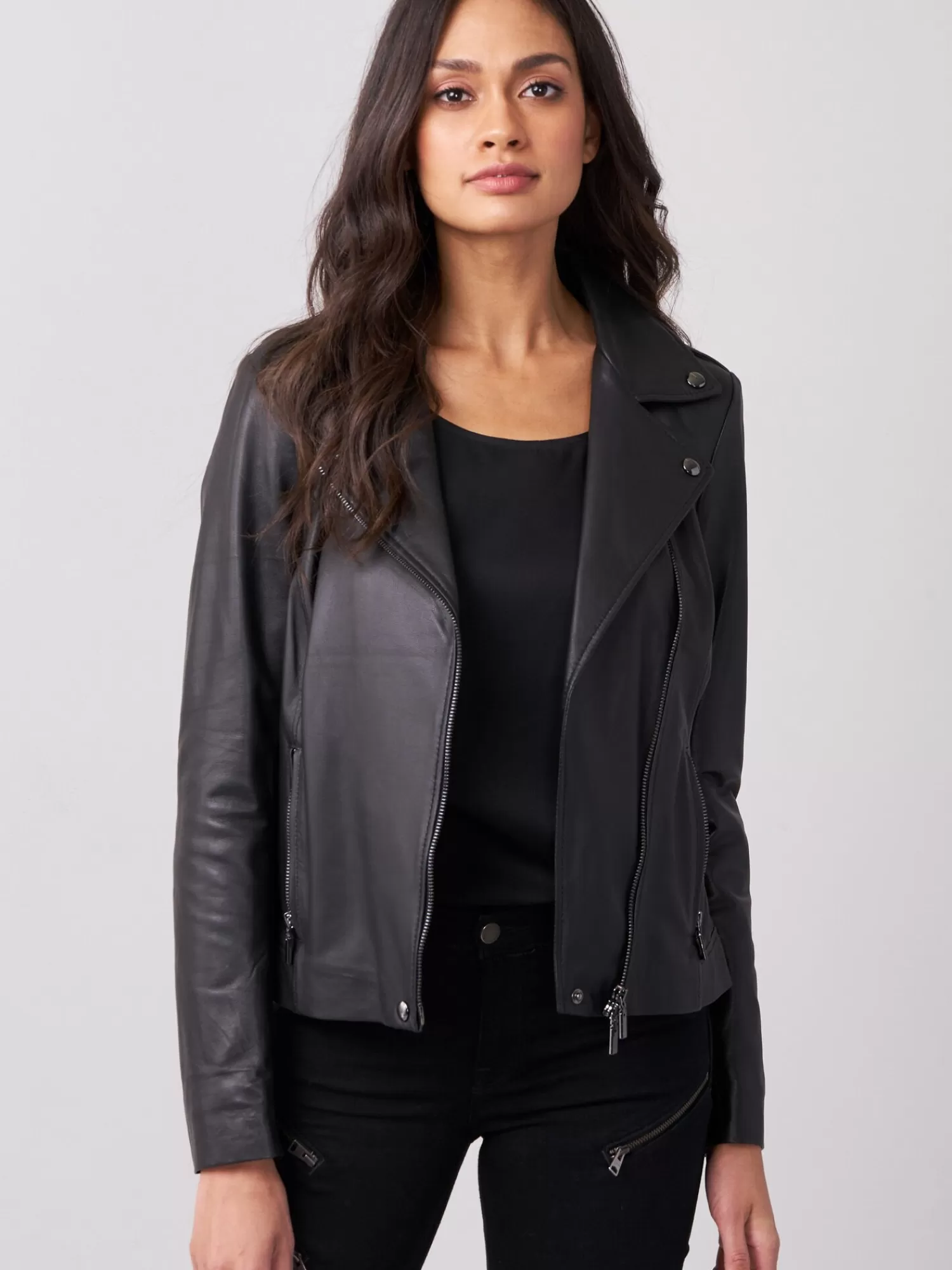 REPEAT cashmere Jassen & Blazers | Leer*Leren bikerjas Black