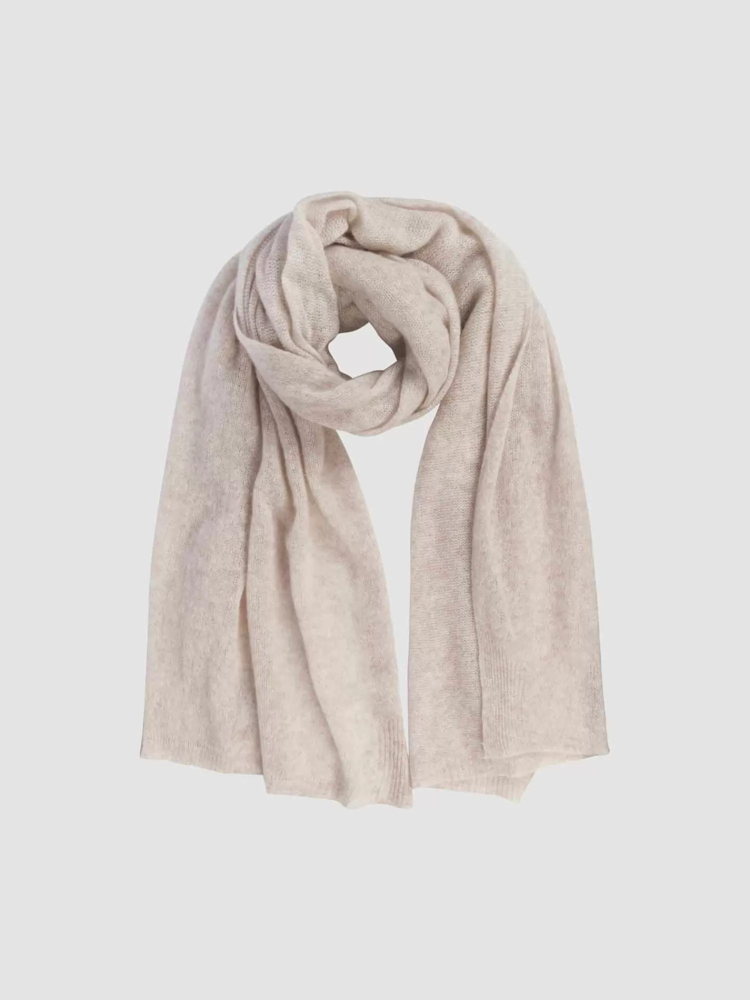 REPEAT cashmere Sjaals | Organic Cashmere*Oversized sjaal met ribdetails Beige