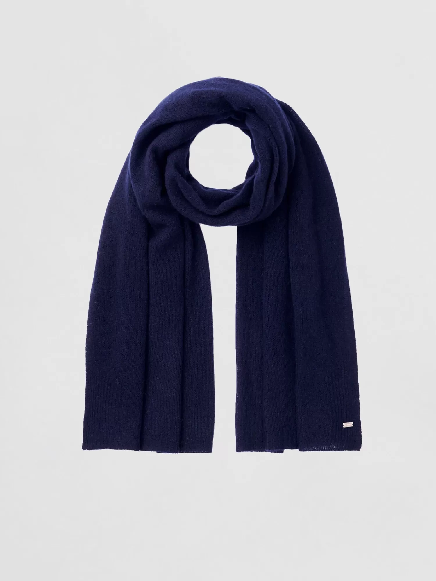 REPEAT cashmere Sjaals | Organic Cashmere*Oversized sjaal met ribdetails Navy