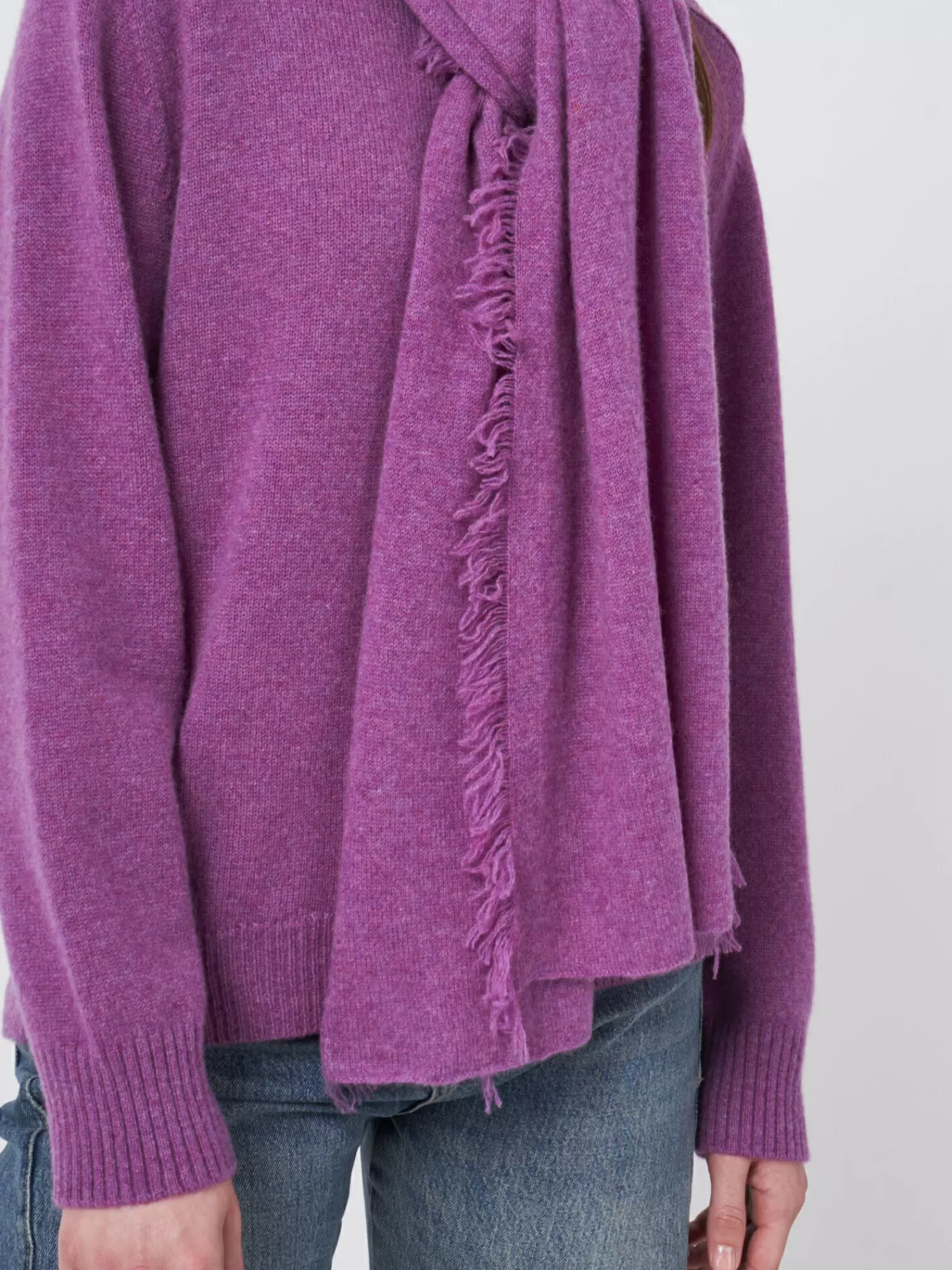 REPEAT cashmere Sjaals*Sjaal met franjes van biologisch cashmere Grape