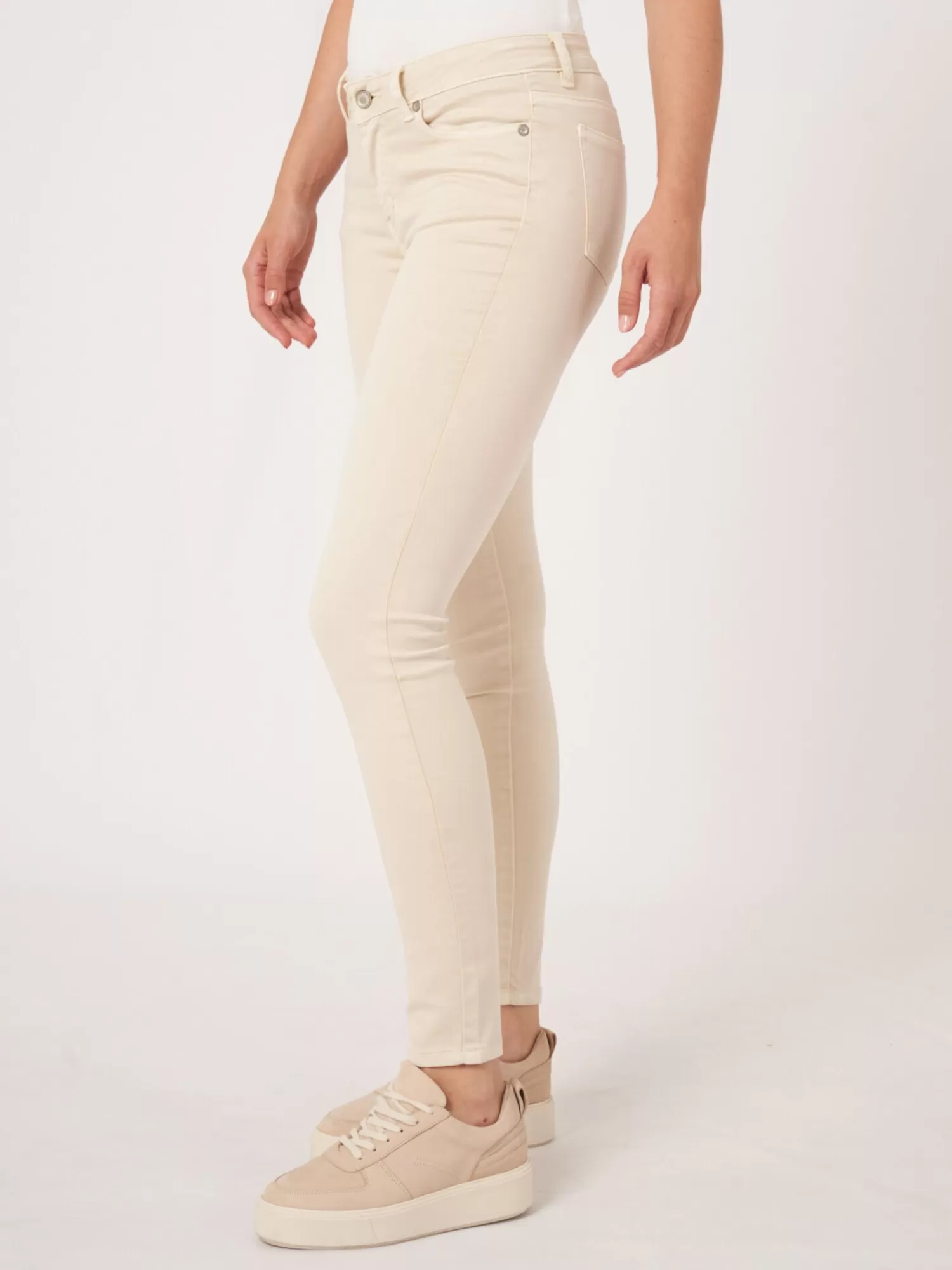 REPEAT cashmere Broeken*Skinny damesbroek Ivory