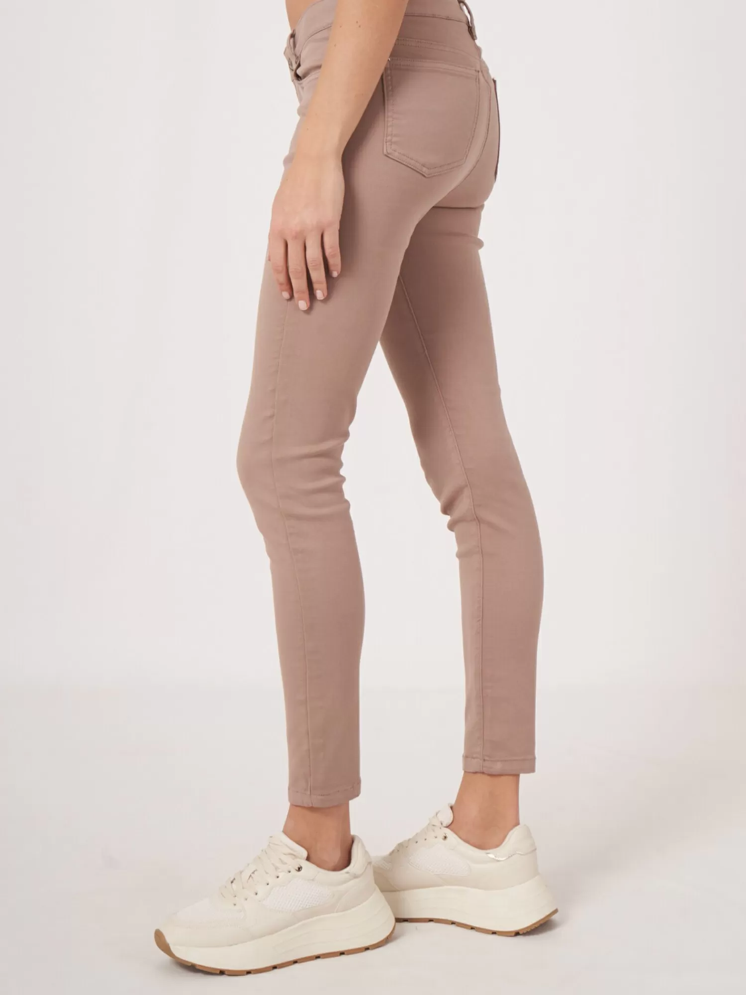 REPEAT cashmere Broeken*Skinny damesbroek Taupe