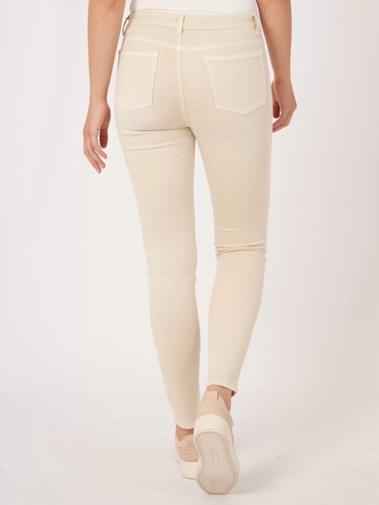 REPEAT cashmere Broeken*Skinny damesbroek Ivory