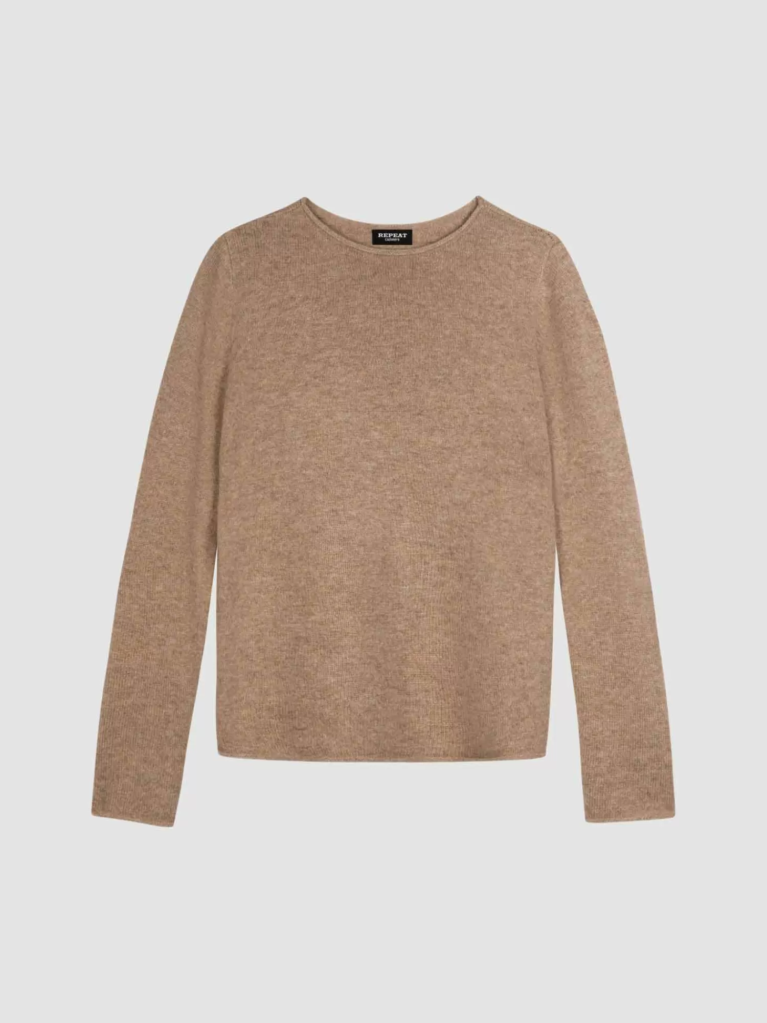 REPEAT cashmere Truien*Sweater met boothals van middelzwaar cashmere Taupe