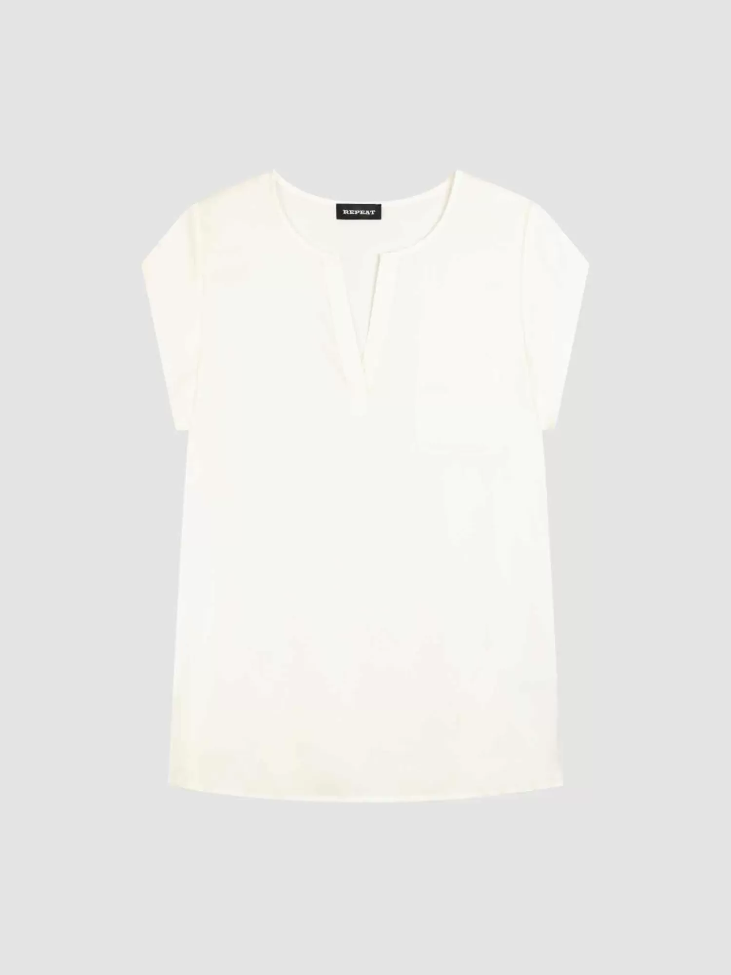 REPEAT cashmere Tops | Blouses*Top met borstzakje Cream