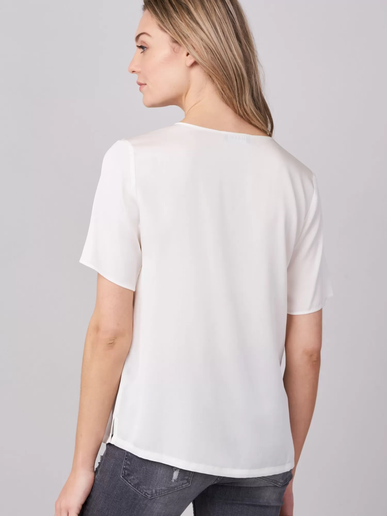 REPEAT cashmere Blouses | Blouses*T-Shirt van zijde Cream