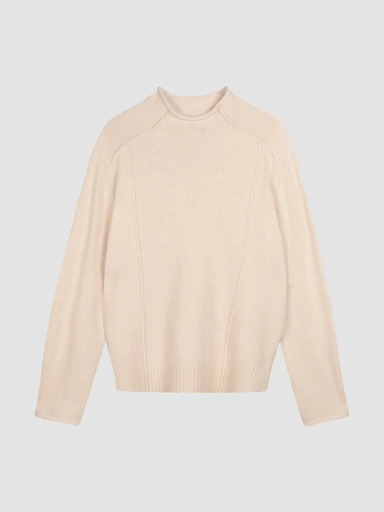 REPEAT cashmere Truien*Wollen trui met zicthbare naden Pearl