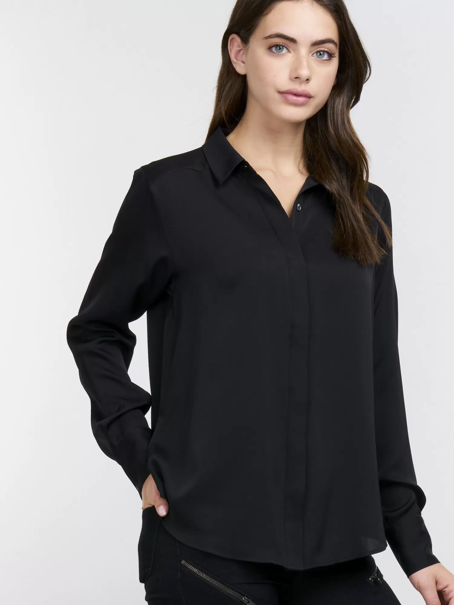 REPEAT cashmere Blouses*Zijden dames blouse Black